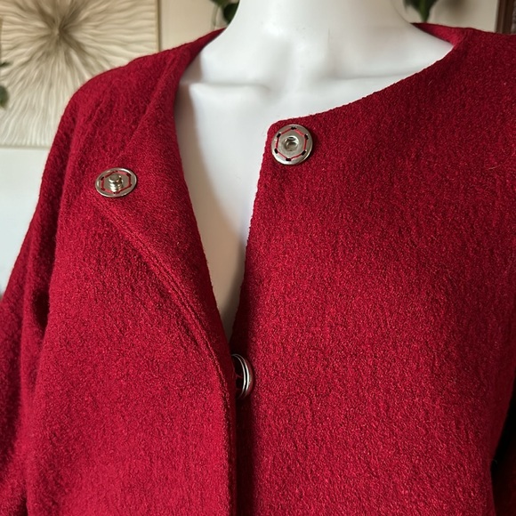 Dolce Vita Vintage Wool Blend Jacket Size XS/S Red with Black Lining - Picture 3 of 14